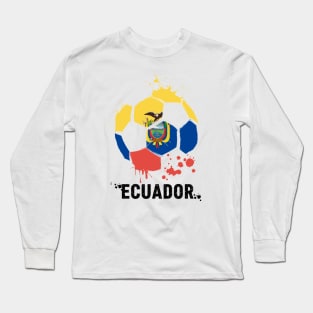 Ecuador Qatar 2022 World Cup, Ecuador Soccer Team 2022 Supporter Funny Ecuador Flag Futbol Long Sleeve T-Shirt